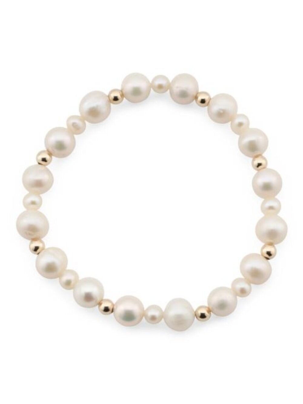 GEORG K Made In Usa 14kt Gold Beaded Pearl Stretch Bracelet
